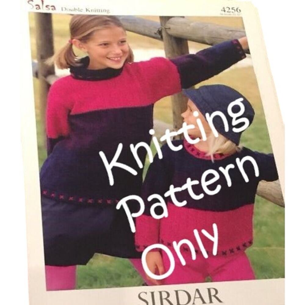 New Sirdar 4256 Salsa Child Double Knitting Pullover Sweater Pattern